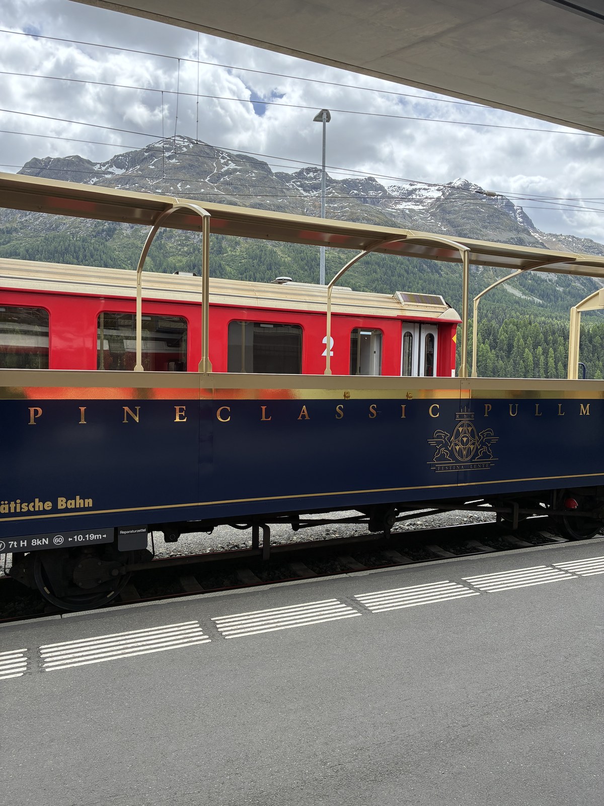 Panoramic carriage of the Bernina Express