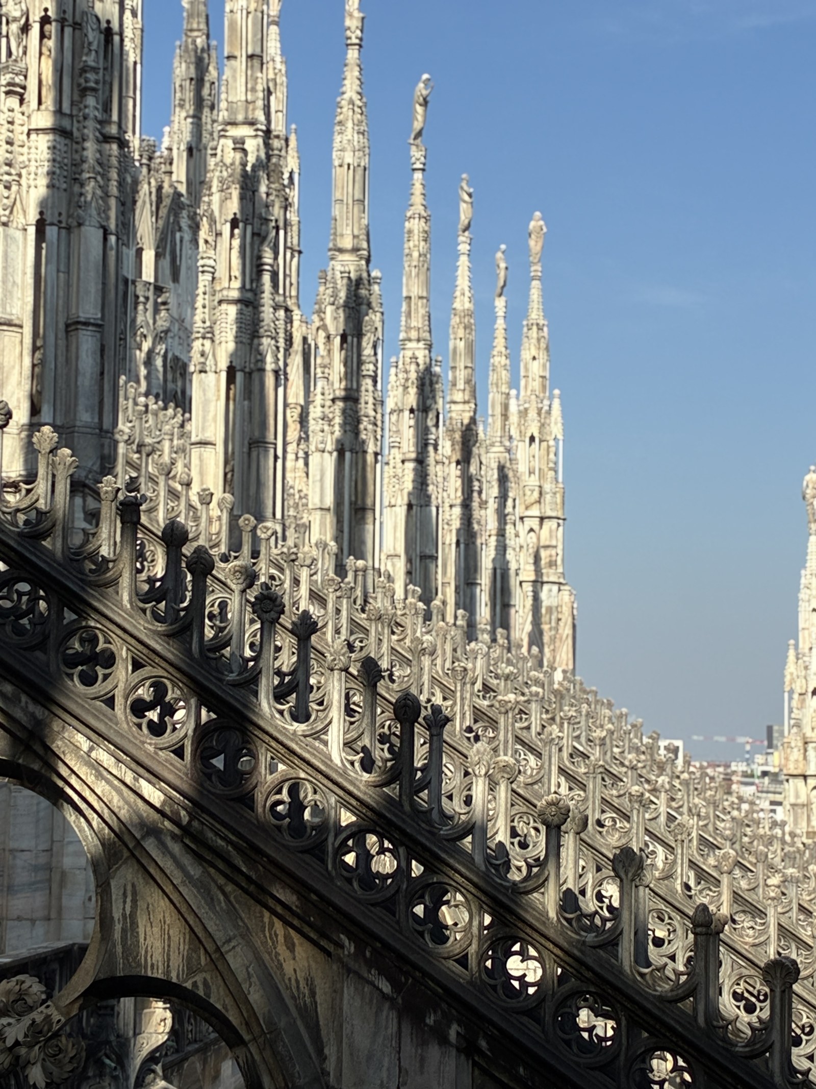 Detail of the spires of Milan Duomo cathedral