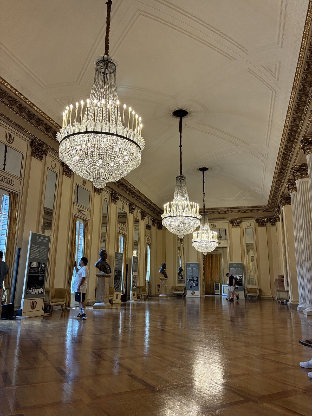 Chandelier-lit foyer at La Scala, Milan (the Ridotto)