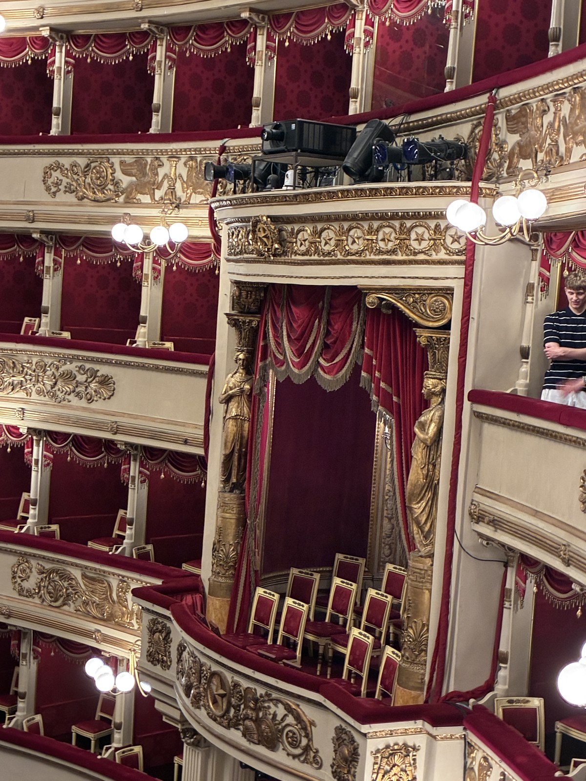 The royal box at La Scala, Milan, with gilded decoration
