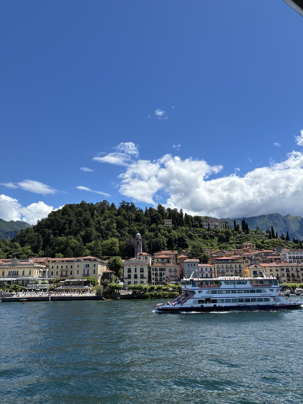 Colorful waterfront villas along Lake Como