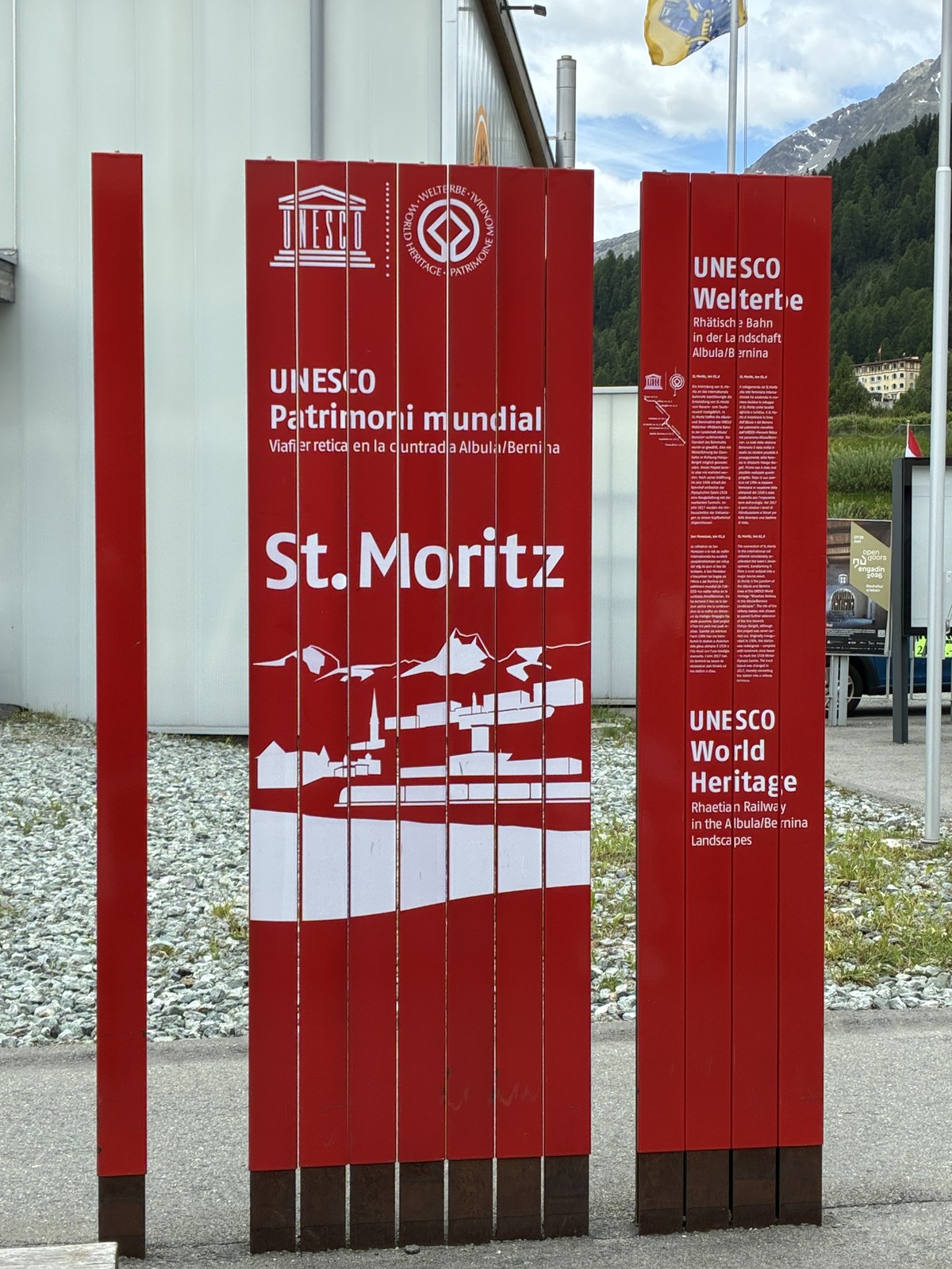 St. Moritz UNESCO World Heritage sign
