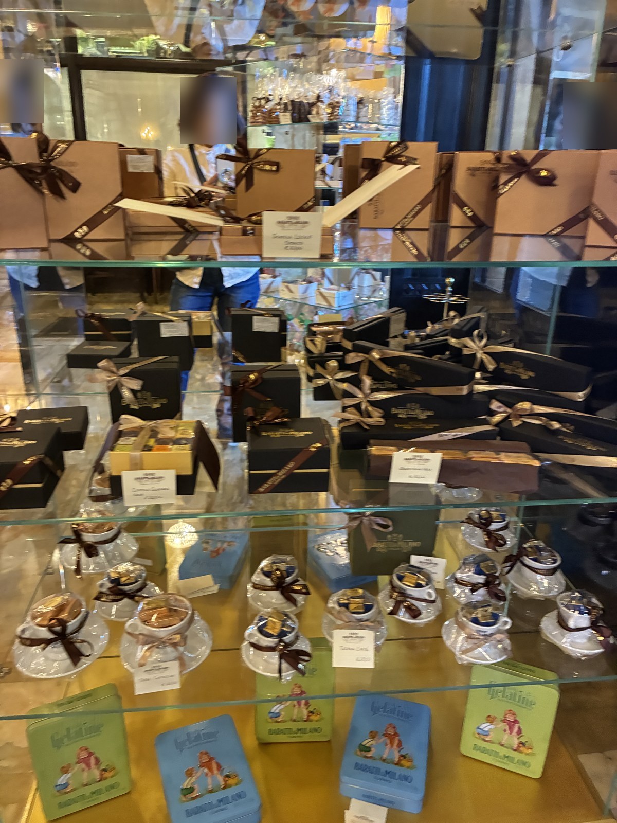 Display of Piedmontese chocolate gift boxes, Turin