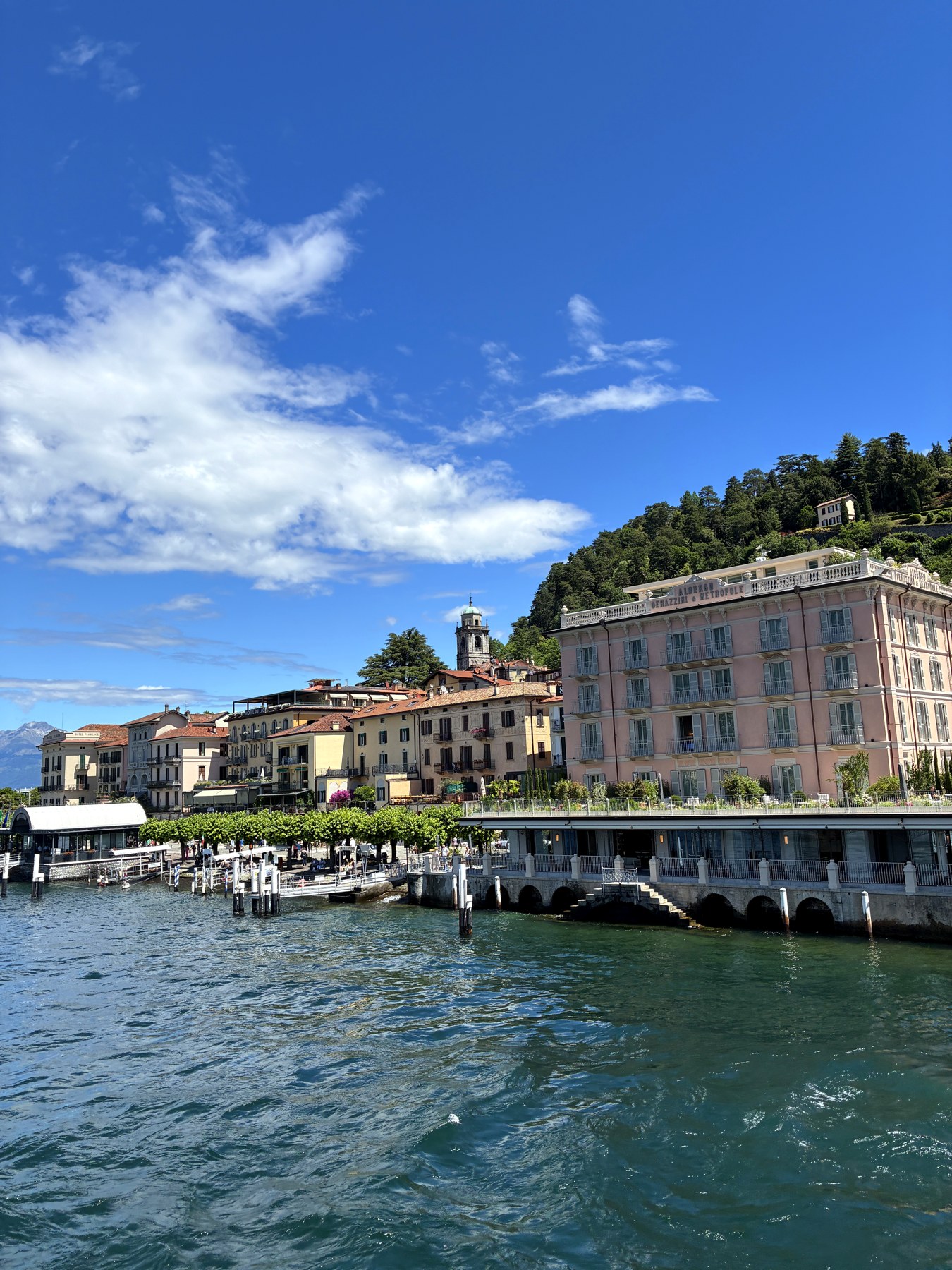 Bellagio waterfront and lakeside hotels on Lake Como, Italy