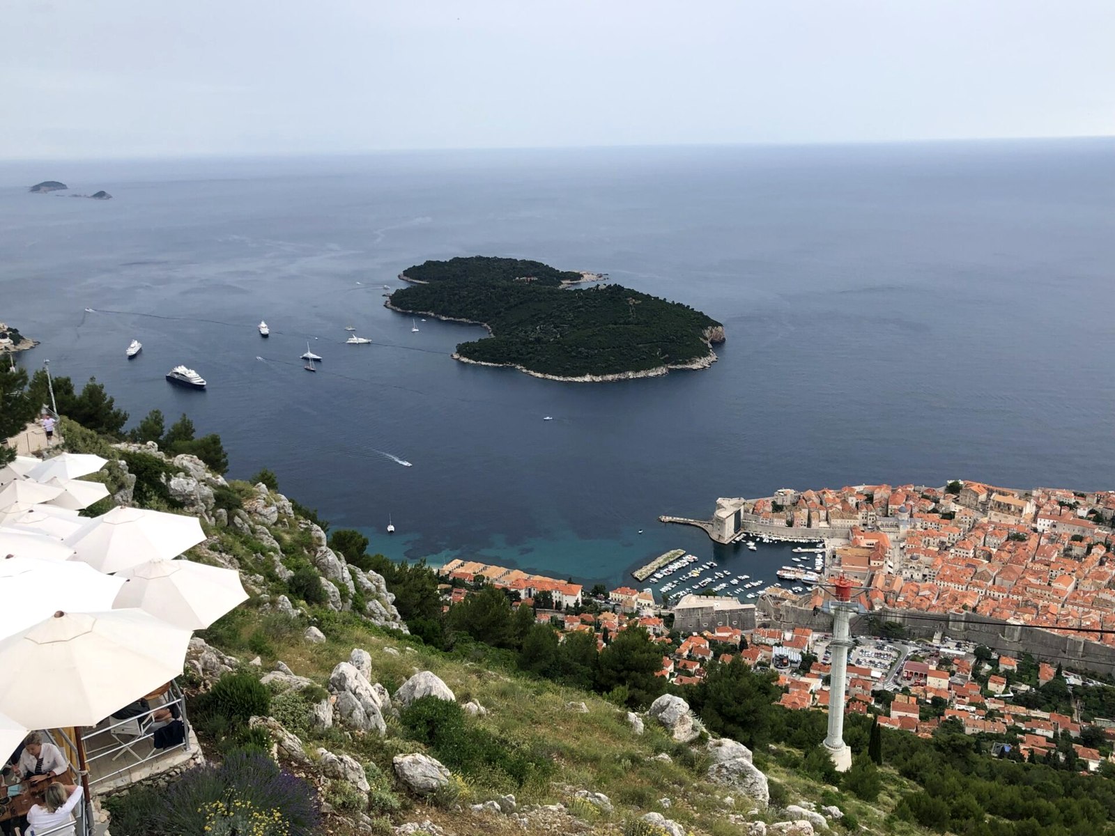 View of Lokrum Island off the coast of Dubrovnik