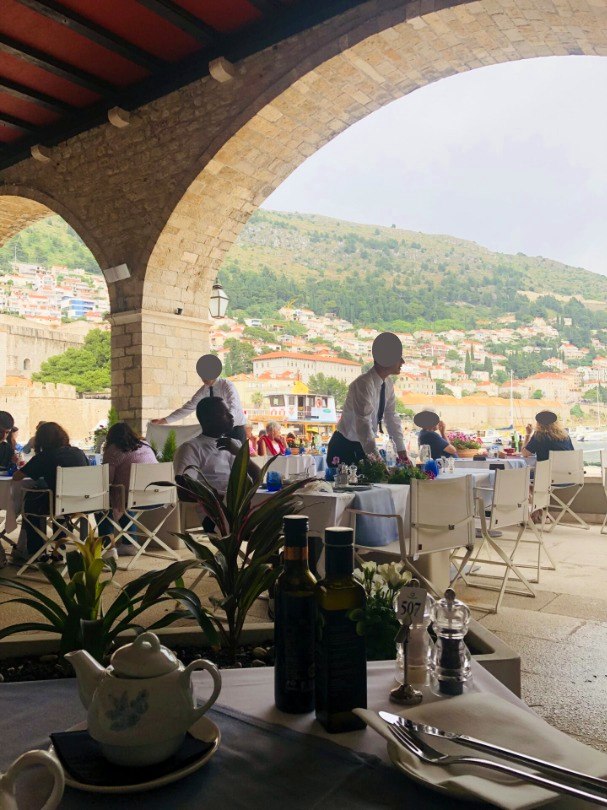 Seafood restaurant meal in Dubrovnik Old Town