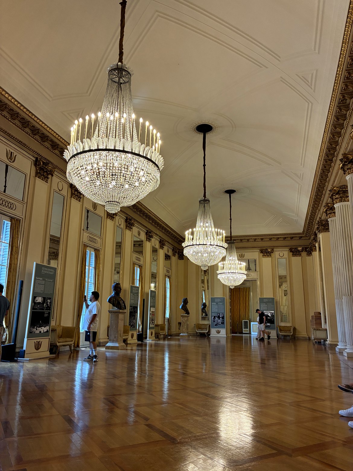 Chandelier-lit Ridotto foyer at La Scala, Milan