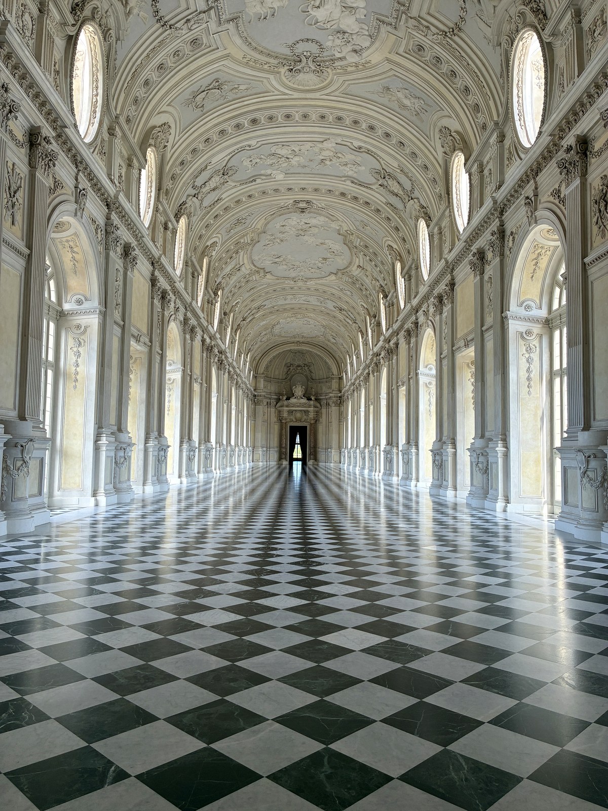 Sunlight on the checkerboard floor of the Great Gallery