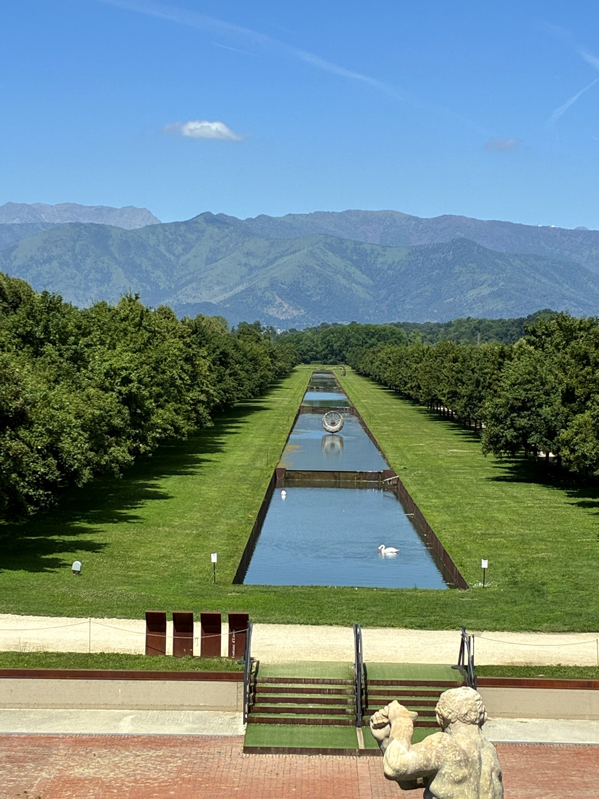 Long water canal in the gardens of the Reggia di Venaria