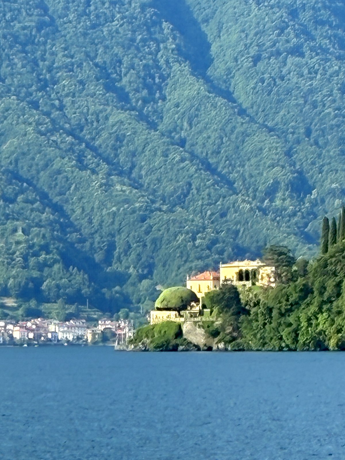 Panoramic view of Lake Como from Villa del Balbianello