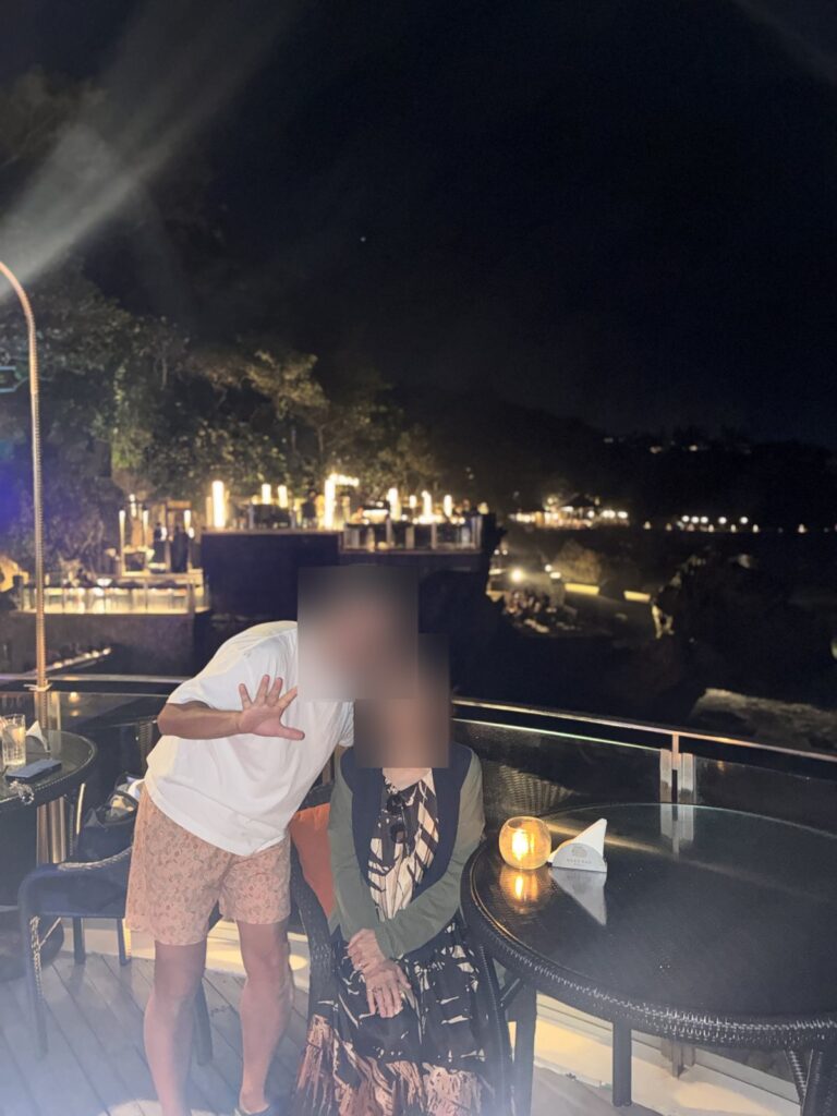 Night terrace seat at Rock Bar