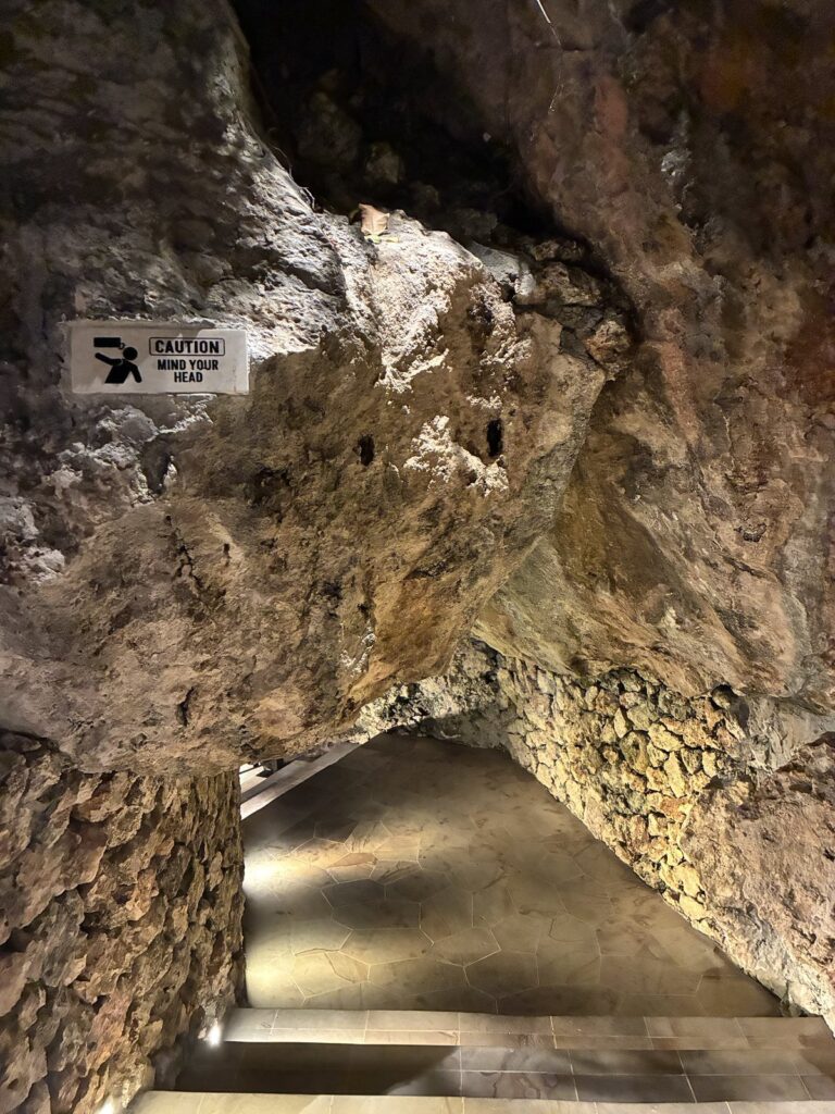 Passage cut into the rock at Rock Bar